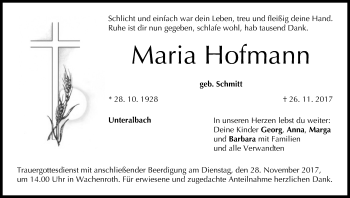 Anzeige von Maria Hofmann von MGO