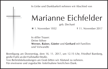 Anzeige von Marianne Eichfelder von MGO