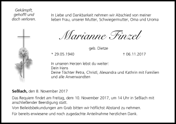 Anzeige von Marianne Finzel von MGO