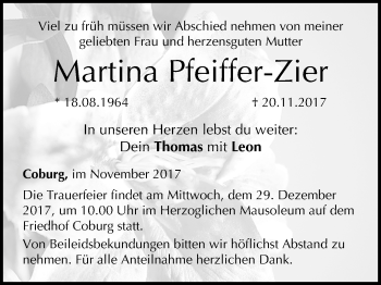 Anzeige von Martina Pfeiffer-Zier von MGO