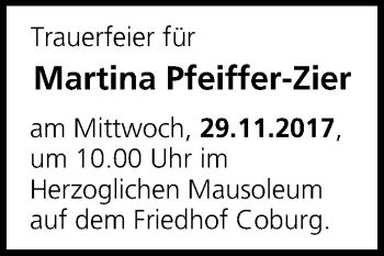 Anzeige von Martina Pfeiffer-Zier von MGO