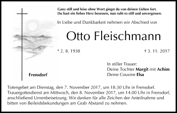 Anzeige von Otto Fleischmann von MGO