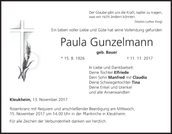 Anzeige von Paula Gunzelmann von MGO