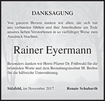 Anzeige von Rainer Eyermann von MGO
