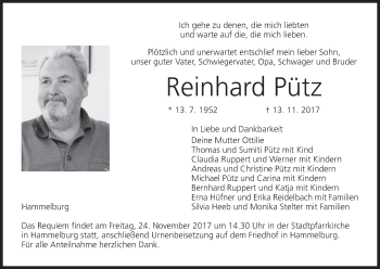 Anzeige von Reinhard Pütz von MGO