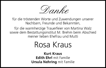 Anzeige von Rosa Kraus von MGO