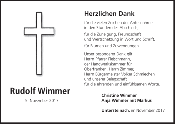 Anzeige von Rudolf Wimmer von MGO