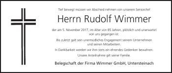 Anzeige von Rudolf Wimmer von MGO