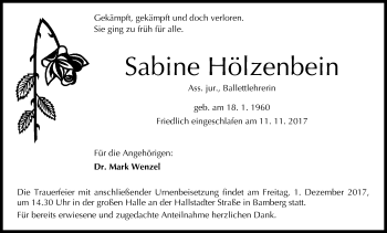 Anzeige von Sabine Hölzenbein von MGO