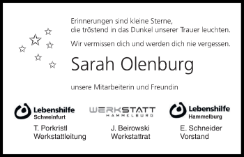 Anzeige von Sarah Olenburg von MGO
