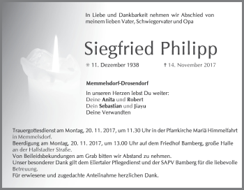 Anzeige von Siegfried Philipp von MGO