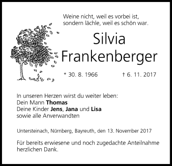 Anzeige von Silvia Frankenberger von MGO