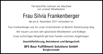 Anzeige von Silvia Frankenberger von MGO