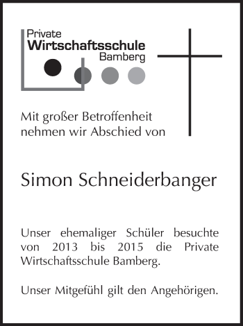 Anzeige von Simon Schneiderbanger von MGO