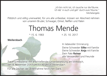 Anzeige von Thomas Mende von MGO