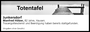 Anzeige von Totentafel vom 25.11.2017 von MGO