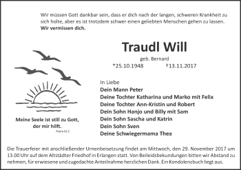 Anzeige von Traudl Will von MGO