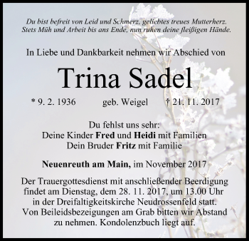 Anzeige von Trina Sadel von MGO