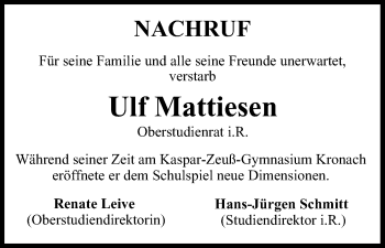 Anzeige von Ulf Mattiesen von MGO