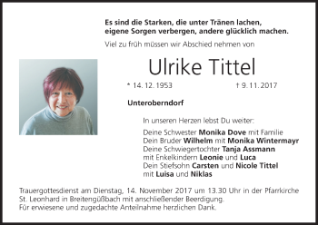 Anzeige von Ulrike Tittel von MGO