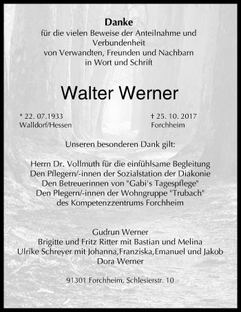 Anzeige von Walter Werner von MGO