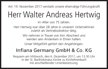 Anzeige von Walter Andreas Hertwig von MGO