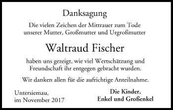 Anzeige von Waltraud Fischer von MGO