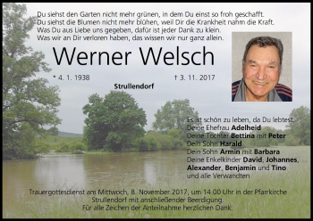 Anzeige von Werner Welsch von MGO