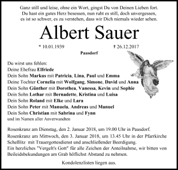 Anzeige von Albert Sauer von MGO