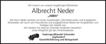Anzeige von Albrecht Neder von MGO