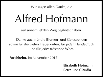 Anzeige von Alfred Hofmann von MGO