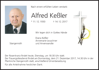 Anzeige von Alfred Keßler von MGO