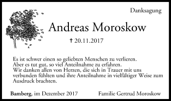Anzeige von Andreas Moroskow von MGO