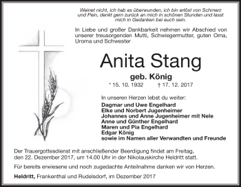 Anzeige von Anita Stang von MGO