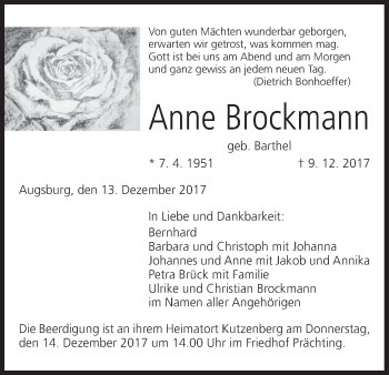 Anzeige von Anne Brockmann von MGO