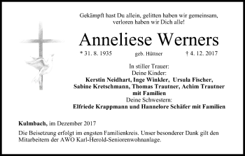Anzeige von Anneliese Werners von MGO