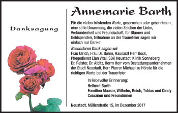 Anzeige von Annemarie Barth von MGO