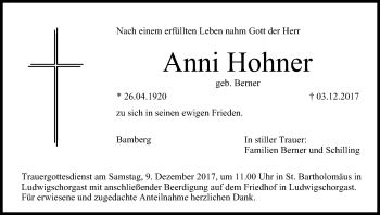 Anzeige von Anni Hohner von MGO
