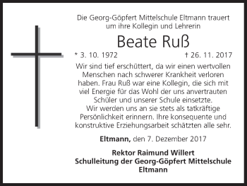 Anzeige von Beate Ruß von MGO