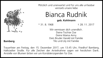 Anzeige von Bianca Rudnik von MGO