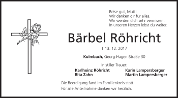 Anzeige von Bärbel Röhricht von MGO