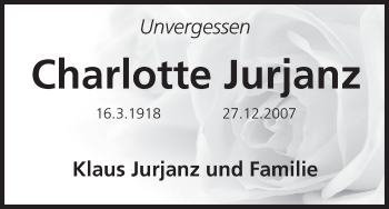 Anzeige von Charlotte Jurjanz von MGO