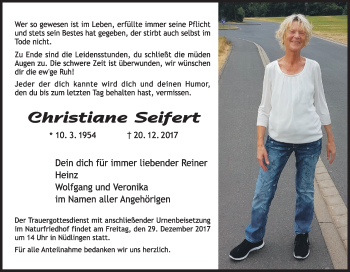 Anzeige von Christiane Seifert von MGO