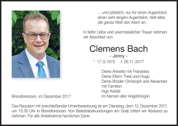 Anzeige von Clemens Bach von MGO