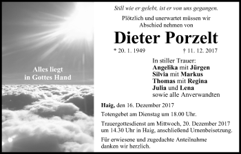 Anzeige von Dieter Porzelt von MGO