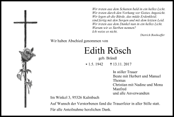 Anzeige von Edith Rösch von MGO