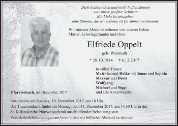 Anzeige von Elfriede Oppelt von MGO