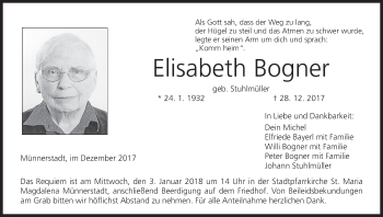 Anzeige von Elisabeth Bogner von MGO