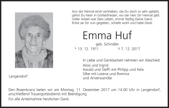 Anzeige von Emma Huf von MGO