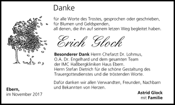 Anzeige von Erich Glock von MGO